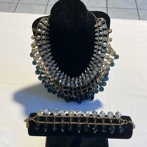 Stunning Crystal Kate Spade Collar necklace and bracelet set